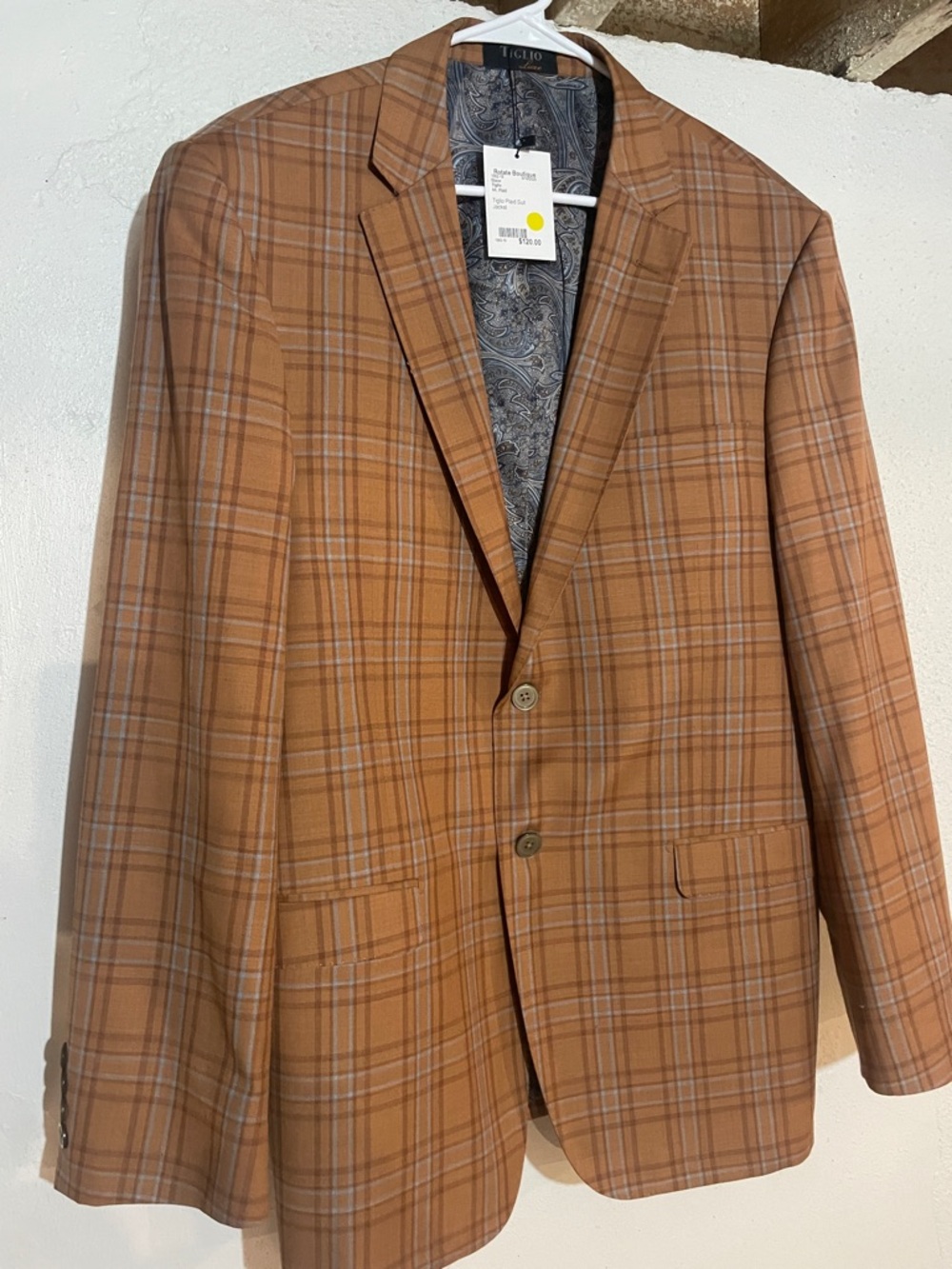 Men's Tan Plaid Blazer